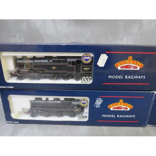 106 - FOUR BOXED OO GAUGE BACHMANN LOCOMOTIVES, to include 32-951 standard class 4MT 2-6-0, 32-357 4MT sta... 