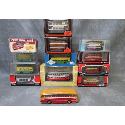 115 - A SELECTION OF BOXED TRAMS, trolley buses, buses etc., by mainly Corgi, 2 x EFE, 1 x Great British b... 