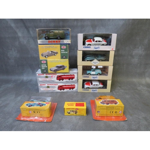 121 - TWELVE BOXED DIE CASE VEHICLES, to include two Dinky 943 Leyland octopus Esso tankers, Atlas Dinky 1... 