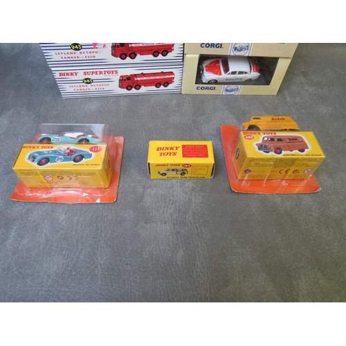 121 - TWELVE BOXED DIE CASE VEHICLES, to include two Dinky 943 Leyland octopus Esso tankers, Atlas Dinky 1... 