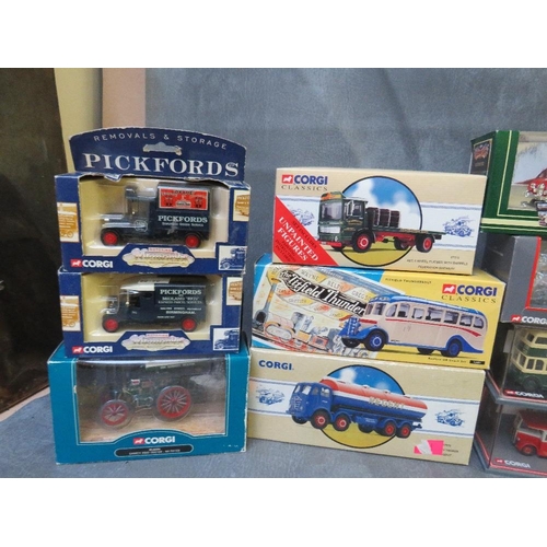 123 - MIXED TRAY OF BOXED CORGI DIE CAST VEHICLES, to include two Cafe Collection vehicles CC10501 and CC1... 