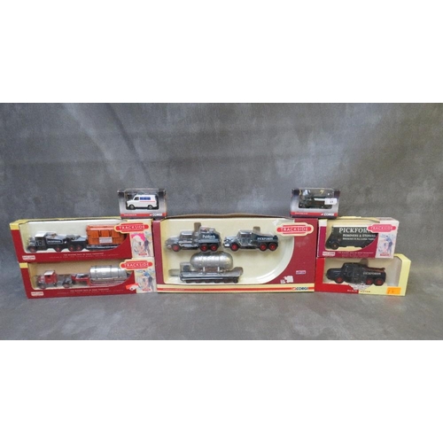 125 - SEVEN BOXED TRACKSIDE OO GAUGE SCALE VEHICLES, to include DG198000 Scammell contractor, two Pickford... 