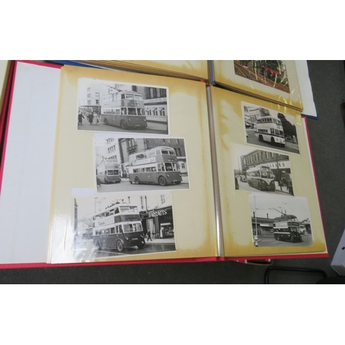 148 - SEVEN ALBUMS OF POSTCARDS / PHOTOGRAPHS OF BUSES, coaches, trams, trolley buses and trains, to inclu... 