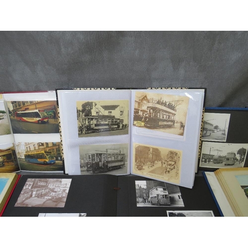 148 - SEVEN ALBUMS OF POSTCARDS / PHOTOGRAPHS OF BUSES, coaches, trams, trolley buses and trains, to inclu... 