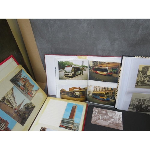 148 - SEVEN ALBUMS OF POSTCARDS / PHOTOGRAPHS OF BUSES, coaches, trams, trolley buses and trains, to inclu... 