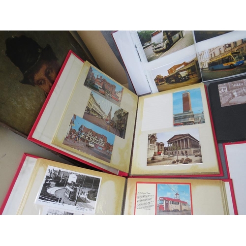 148 - SEVEN ALBUMS OF POSTCARDS / PHOTOGRAPHS OF BUSES, coaches, trams, trolley buses and trains, to inclu... 