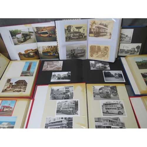 148 - SEVEN ALBUMS OF POSTCARDS / PHOTOGRAPHS OF BUSES, coaches, trams, trolley buses and trains, to inclu... 