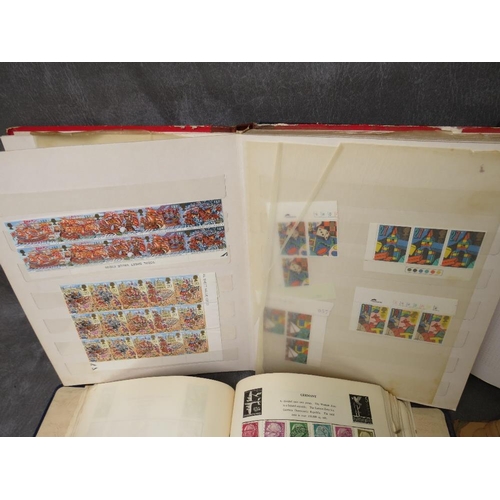 158 - FIVE STAMP ALBUMS CONTAINING BRITISH / WORLD STAMPS, together with a small collection of loose sheet... 