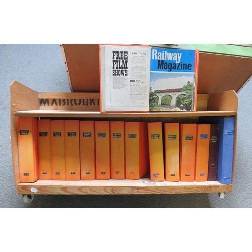 160 - A SHELF CONTAINING FIFTEEN FOLDERS FULL OF RAILWAY MAGAZINES, to include Railway World, Modern Railw... 