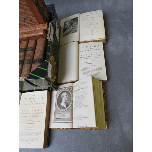 2 - A TRAY OF 32 ANTIQUARIAN POETRY BOOKS, to include Apollo Press late 18th ventury, Samuel Johnson. Co... 