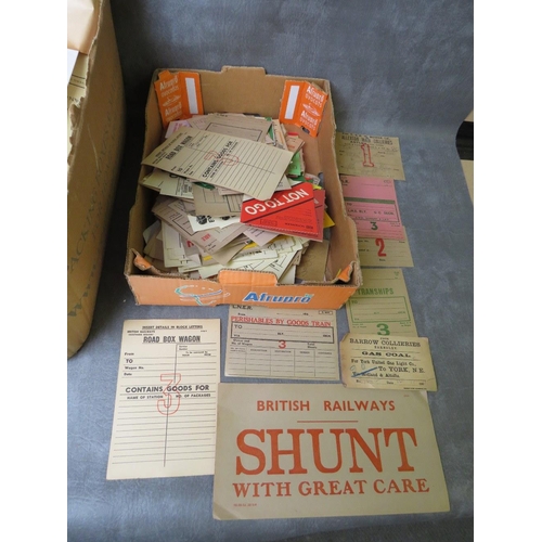 22 - A LARGE BOX CONTAINING 100s OF RAILWAY SIGNALLING ALTERATION NOTICES (YELLOW PERILS), together with ... 