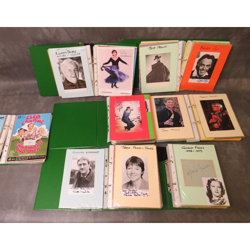 28 - SEVEN ALBUMS OF AUTOGRAPHED PHOTOGRAPHS AND THEATRE PROGRAMMES OF TV AND FILM STARS, to include Marg... 