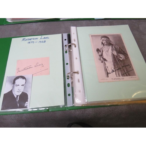 28 - SEVEN ALBUMS OF AUTOGRAPHED PHOTOGRAPHS AND THEATRE PROGRAMMES OF TV AND FILM STARS, to include Marg... 