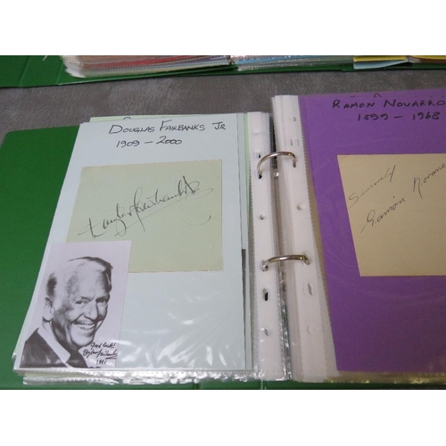 28 - SEVEN ALBUMS OF AUTOGRAPHED PHOTOGRAPHS AND THEATRE PROGRAMMES OF TV AND FILM STARS, to include Marg... 