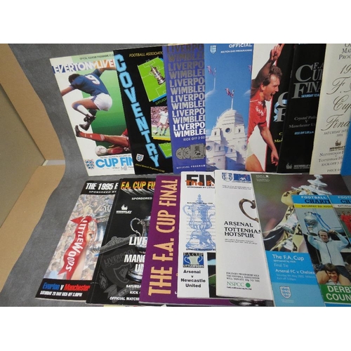 30 - A COLLECTION OF FOOTBALL PROGRAMMES, to include FA Cup Final programmes from 1986, 1987, 1988, 1989,... 