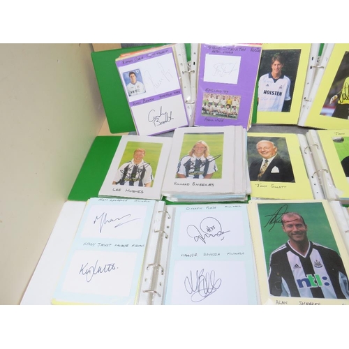 32 - TWELVE ALBUMS OF AUTOGRAPHED FOOTBALL PHOTOGRAPHS, CARDS, CUTTINGS ETC., to include Alan Shearer, Na... 