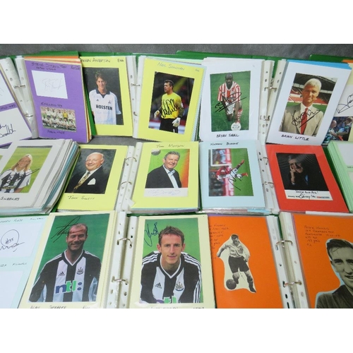 32 - TWELVE ALBUMS OF AUTOGRAPHED FOOTBALL PHOTOGRAPHS, CARDS, CUTTINGS ETC., to include Alan Shearer, Na... 