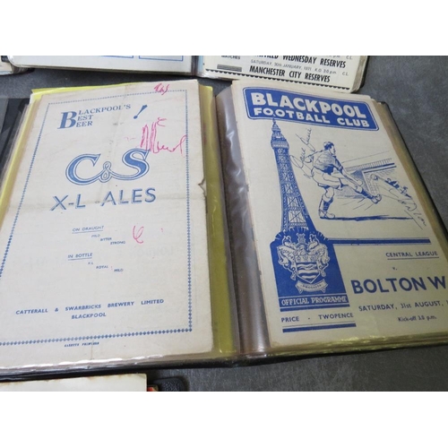 35 - FIVE ALBUMS CONTAINING VINTAGE FOOTBALL PROGRAMMES, some from the late 1950s, some autographed, sign... 