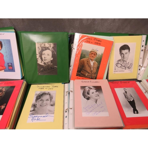 38 - EIGHT ALBUMS OF AUTOGRAPHED PHOTOGRAPHS AND PANTOMIME FLYERS, of politicians, radio DJs, comedians, ... 