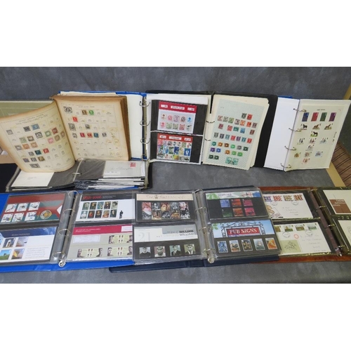 40 - FIVE ALBUMS OF FIRST DAY COVERS AND PRESENTATIONS PACKS, together with three stamp albums - one of w... 