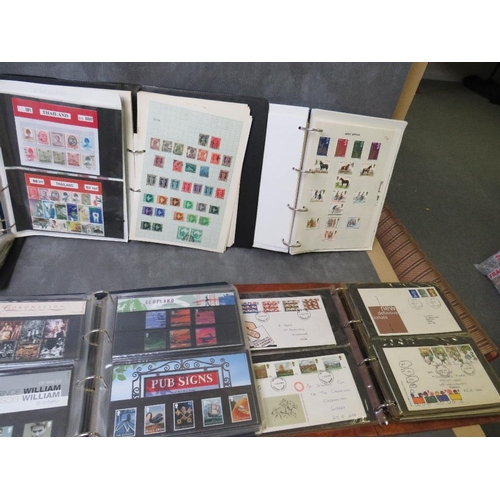 40 - FIVE ALBUMS OF FIRST DAY COVERS AND PRESENTATIONS PACKS, together with three stamp albums - one of w... 