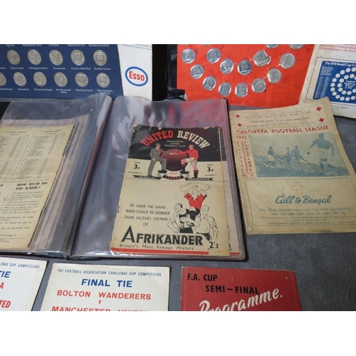 43 - THREE ALBUMS OF VINTAGE FOOTBALL PROGRAMMES, to include England v Scotland August 24th 1946 Bolton D... 