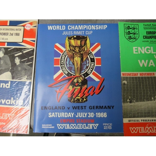 44 - A COLLECTION OF OVER ONE HUNDRED ENGLAND FOOTBALL PROGRAMMES THROGUH THE YEARS, form 1966 to the eal... 