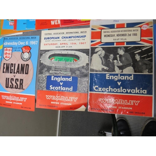 44 - A COLLECTION OF OVER ONE HUNDRED ENGLAND FOOTBALL PROGRAMMES THROGUH THE YEARS, form 1966 to the eal... 