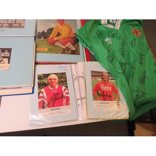 45 - TEN ALBUMS OF FOOTBALL AND CRICKET AUTOGRAPHED PROGRAMMES, PHOTOGRAPHS, TEAM SHEETS, CUTTINGS ETC., ... 