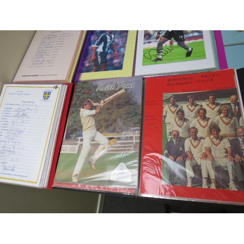 45 - TEN ALBUMS OF FOOTBALL AND CRICKET AUTOGRAPHED PROGRAMMES, PHOTOGRAPHS, TEAM SHEETS, CUTTINGS ETC., ... 