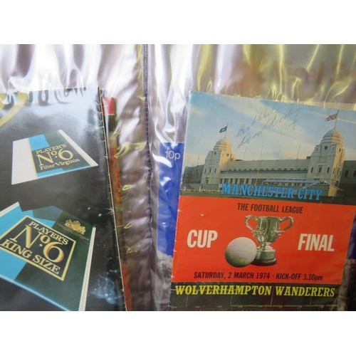 51 - EIGHT ALBUMS OF FOOTBALL PROGRAMMES, many signed / autographed to include FA Cup finals, Tetimonail ... 