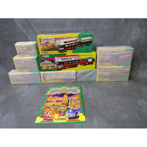 60 - EIGHT BOXED CORGI CLASSIC SHOWMANS RANGE VEHICLES, six of which are still factory wrapped and all li... 