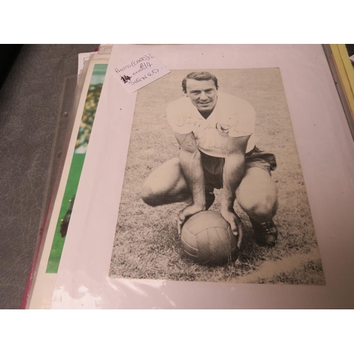 69 - AN ALBUM OF SIGNED FOOTBALL PHOTOGRAPHS / PICTURES, to include Stan Matthews, Tom Finney, Gil Merric... 