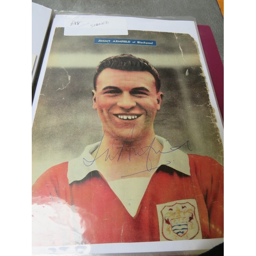 69 - AN ALBUM OF SIGNED FOOTBALL PHOTOGRAPHS / PICTURES, to include Stan Matthews, Tom Finney, Gil Merric... 