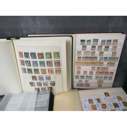 9 - TEN STAMP ALBUMS / STOCK BOOKS,containing mainly Swiss and Commonwealth stamps