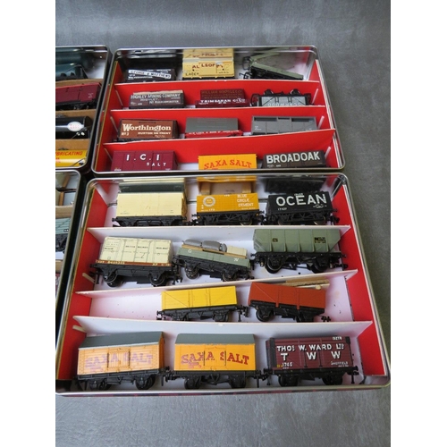 95 - FORTY FIVE PIECES OF OO GAUGE ROLLING STOCK, comprising three tankers andtn covered wagons