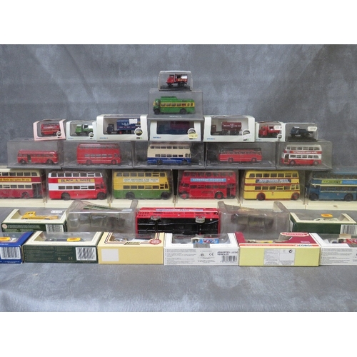 163 - FIFTEEN DIECAST BUSES AND COACHES BY CORGI, EFE ETC., together with eight Oxford diec cast 1:76 scal... 