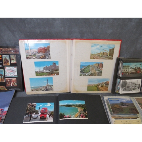 176 - FIVE ALBUMS OF POSTCARDS / PHOTOGRAPHS, of trolley buses, trams and buses etc., together with a smal... 