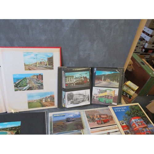 176 - FIVE ALBUMS OF POSTCARDS / PHOTOGRAPHS, of trolley buses, trams and buses etc., together with a smal... 