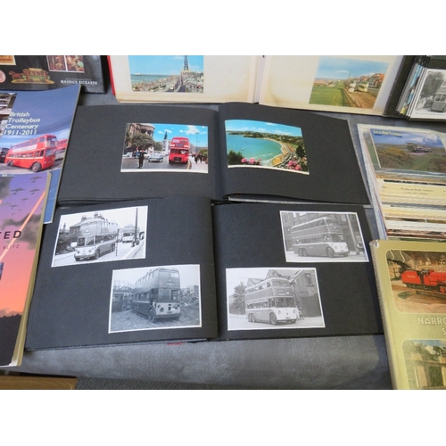 176 - FIVE ALBUMS OF POSTCARDS / PHOTOGRAPHS, of trolley buses, trams and buses etc., together with a smal... 