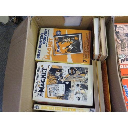 177 - THREE LARGE BOXES OF HARDBACK 'THE MAGNET' BILLY BUNTER BOOKS BY FRANK RICHARDS. together with a col... 