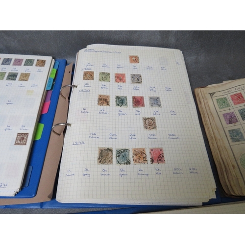 179 - FIVE WORLD STAMP ALBUMS, containing many stamps from the 1800's, some as early as the 1850s and 1860... 