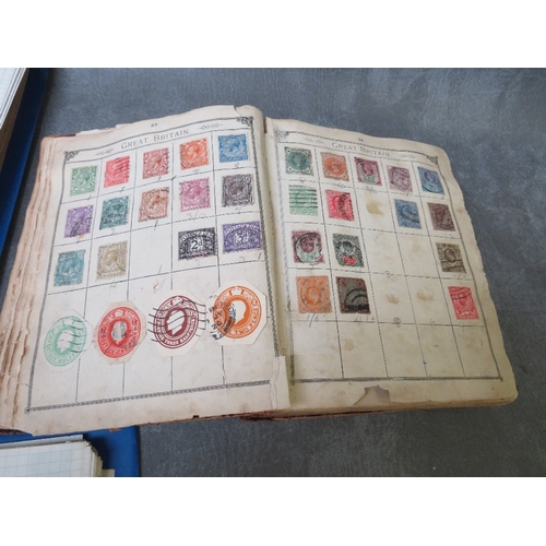 179 - FIVE WORLD STAMP ALBUMS, containing many stamps from the 1800's, some as early as the 1850s and 1860... 