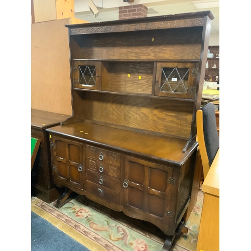 886 - A glazed reproduction dresser