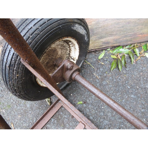 786 - A vintage welding gas bottle trolley