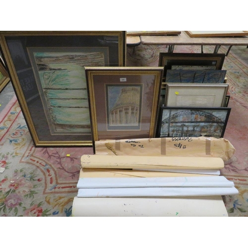 205 - Victoria Bowater Wright, a quantity of framed and glazed oils, watercolours, pencil drawings etc, va... 