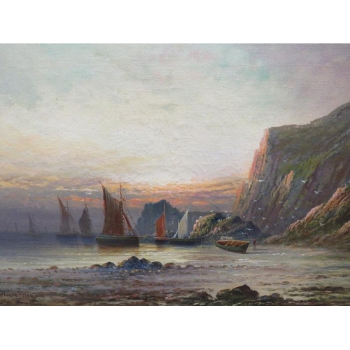 208 - Oil on canvas George Hider - (A.K.A. Frank Hider dated 1919 ) 'The North Berwick coast', 40 x 60 cm