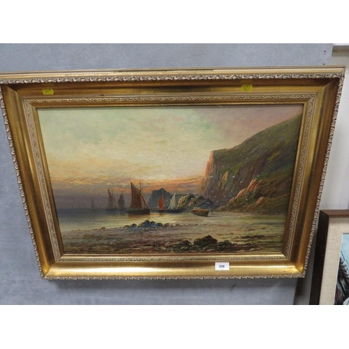 208 - Oil on canvas George Hider - (A.K.A. Frank Hider dated 1919 ) 'The North Berwick coast', 40 x 60 cm