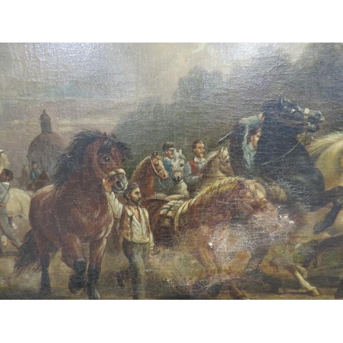 209 - After Rosa Bonheur 19th/29th century study 'The Horsefair' indistinctly signed oil on canvas, 34 x 7... 