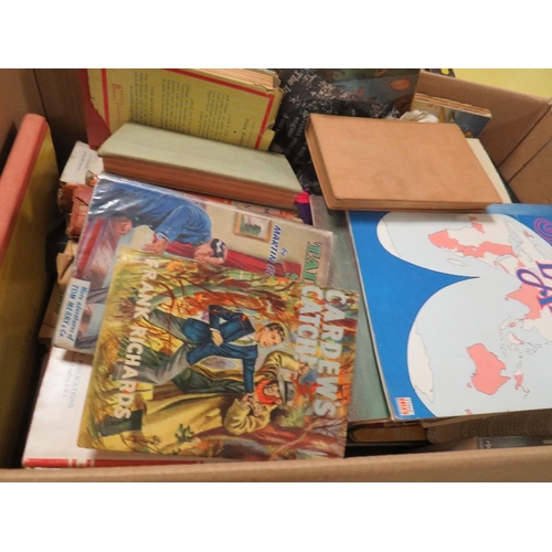 302 - Three trays of assorted books to include Penguin examples (plastic trays not included)